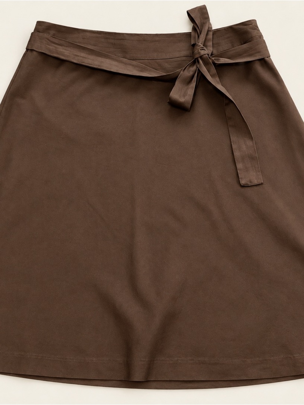 Talbots Petites Chocolate Brown Belted A-Line Skirt Size 14P
